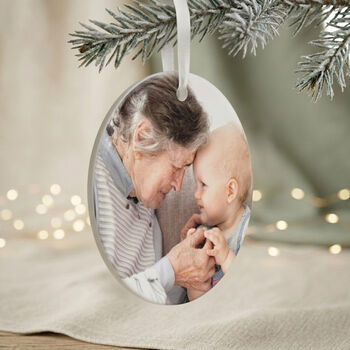 Your Favourite Photo Ceramic Disc Hanging Decoration Bauble + Gift Box, 2 of 8