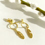 Gold Vermeil Feather Hooped Studs, thumbnail 3 of 5