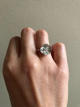 Sterling Silver Buttercup Flower Ring, 6 of 12