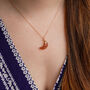 Sunstone Crystal Moon Pendant Necklace, thumbnail 2 of 11