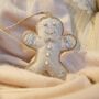 Luxury Irish Linen Festive Gingerbread Man Christmas Tree Decoration, thumbnail 3 of 7