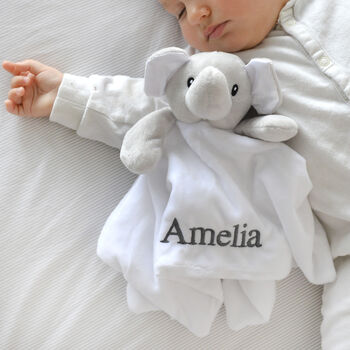 Personalised White Elephant Comforter With Satin Ears, 2 of 5