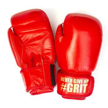Personalised Full Leather Boxing Gloves Red, 2 of 4