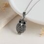 Personalised Sterling Silver Marcasite Owl Necklace, thumbnail 2 of 9