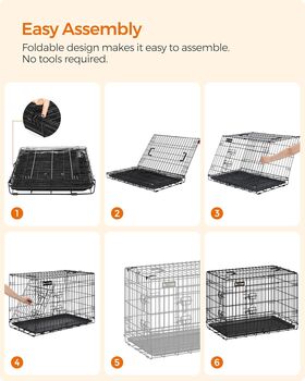 Foldable Dog Crate With Two Doors And Tray, 7 of 7