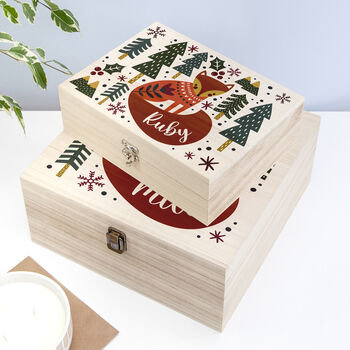 Personalised Scandi Fox Christmas Eve Box, 6 of 12