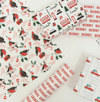 Christmas Robin Personalised Wrapping Paper, 2 of 5