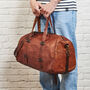 Vintage Leather Travel Weekend Bag, thumbnail 5 of 8