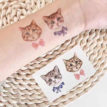 Kittens With Bows Temporary Tattoo, 2 of 5