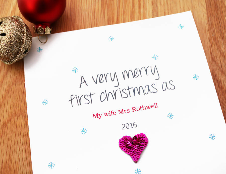 A Personalised First Christmas As Husband And Wife Card By Sabah