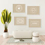 Custard Cream, Jammie Dodger, Bourbon And Digestive Biscuits Set Of Four Beige Prints, thumbnail 1 of 10