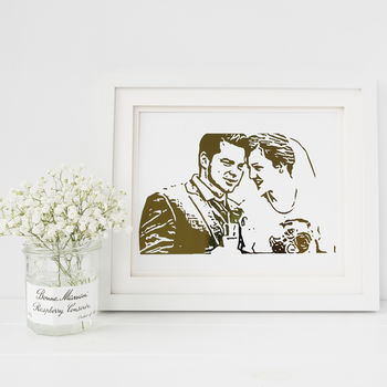 Personalised Wedding Silhouette Foil Photograph, 6 of 7
