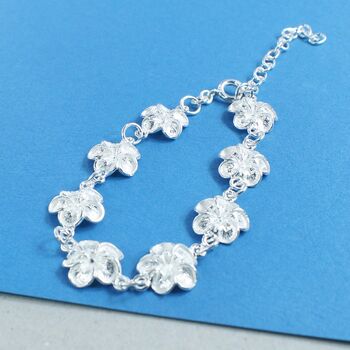 Sterling Silver Cherry Blossom Bracelet, 2 of 3