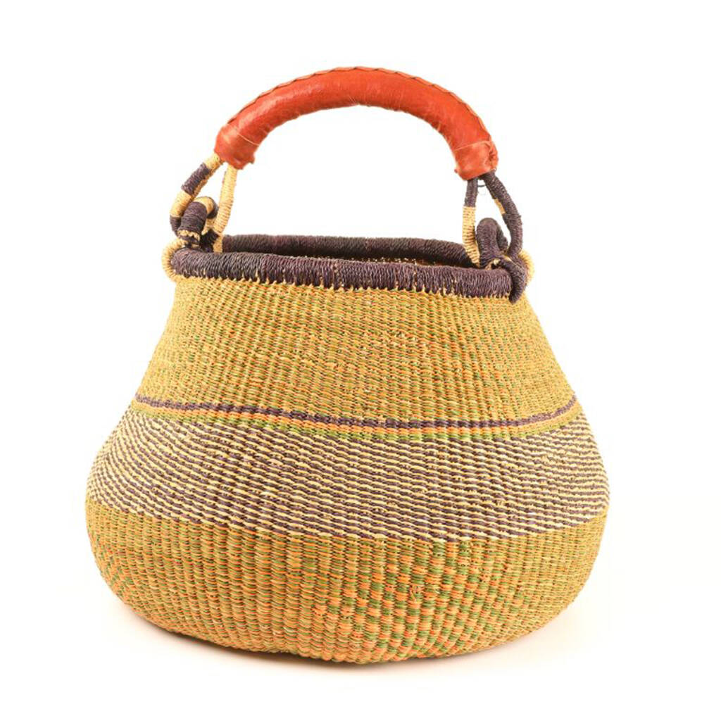 African Woven Bolga Pot Shopping Basket By The Basket Room ...