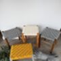 Upcycled 70's Woven Stools With Felted Merino Wool, thumbnail 1 of 12