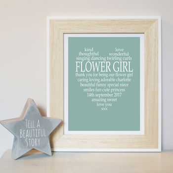 Personalised Flower Girl Print, 3 of 4