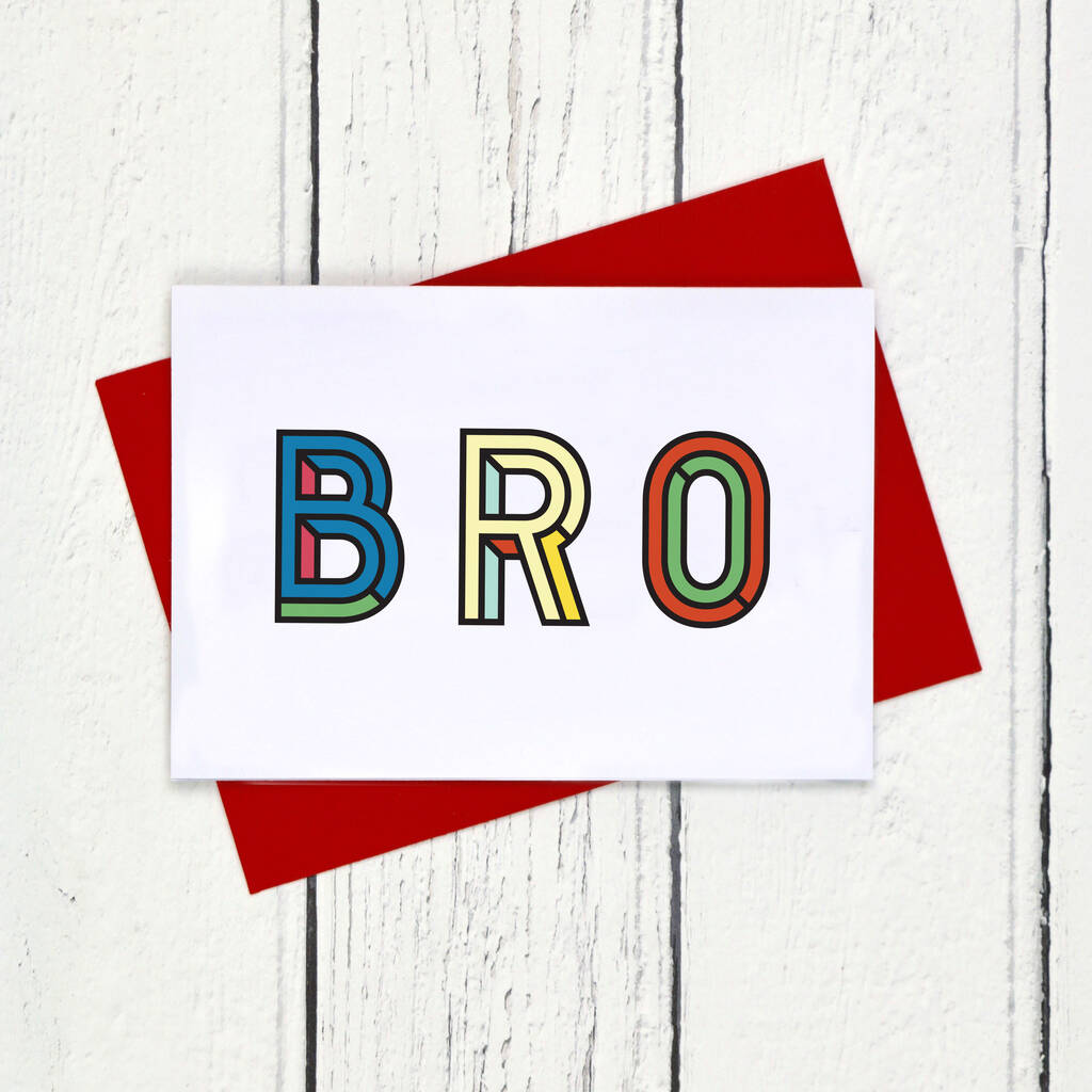 Brother Colourful Typographic Card, 1 of 2