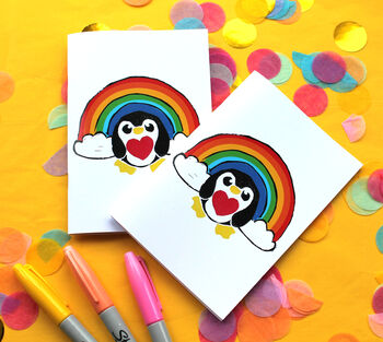 A6 Rainbow Penguin Notebook, 3 of 5