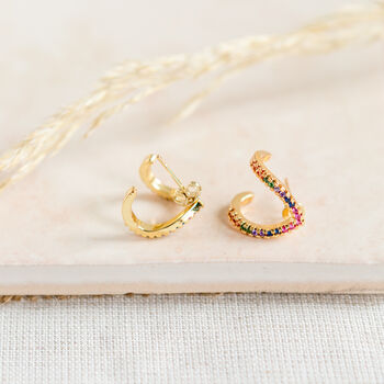 Gold Plated Rainbow Wrap Stud Earrings, 4 of 10