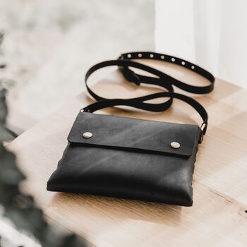 Black Leather Handbag Medium, 4 of 4