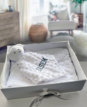 Personalised Baby Blanket And Bear Comforter, 2 of 6