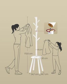 Coat Rack Stand Hall Tree With Shelf, 2 of 6