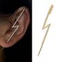 Gold Plated Lightning Ear Wrap Crawler Hook Earring, thumbnail 8 of 8