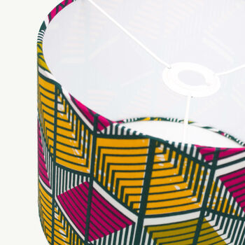 Pink And Yellow Geometric African Print Lampshade, 6 of 7