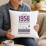 Personalised 70th Birthday Gift 1956 Cushion, thumbnail 2 of 12