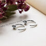 Sterling Silver Six Side Hoop Studs, thumbnail 1 of 5