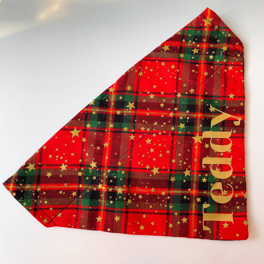 Personalised Christmas Dog Bandana By Nine Designs