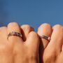 Adjustable Matching Couple Promise Striped Rings, thumbnail 3 of 6