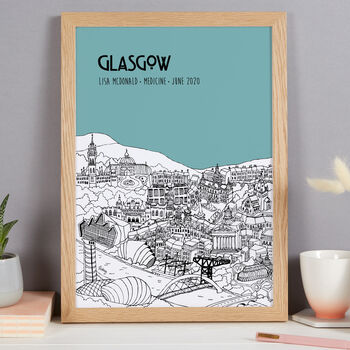 Personalised Glasgow Graduation Gift Print, 7 of 9