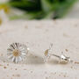 Daisy Silver And Solid Gold Studs, thumbnail 2 of 6