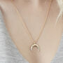 Drop Crescent Moon Necklace Silver Or Gold Vermeil, thumbnail 1 of 4