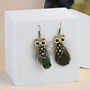Hand Painted Owl Feather Earrings, thumbnail 2 of 6