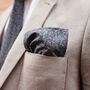 Mens Tonal Green/Blue Floral Cotton Pocket Square, thumbnail 1 of 9