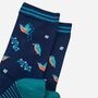 Kingfisher Birds Bamboo Socks Women's Navy Blue, thumbnail 3 of 4