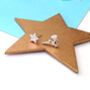 Sterling Silver Reindeer And Initial Star Mismatched Earrings, thumbnail 4 of 8