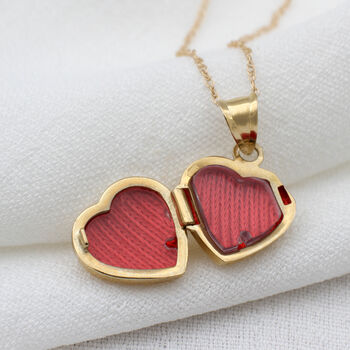 9ct Gold Love Heart Locket Necklace, 3 of 4