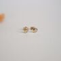 Recycled Gold Nugget Studs Featuring Tiny Hearts, thumbnail 2 of 4
