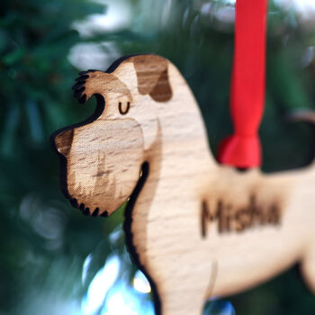 Personalised Schnauzer Dog Wooden Christmas Decoration, 5 of 8