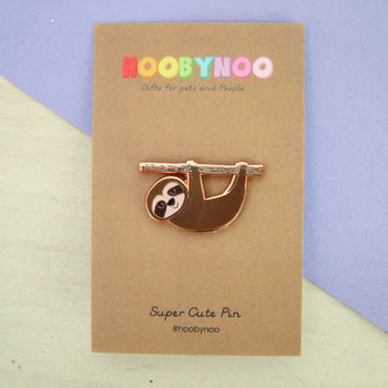 Sloth Enamel Pin Brooch Letterbox Gift, 3 of 5