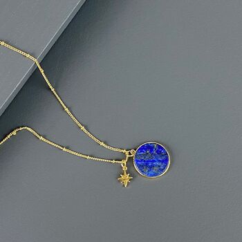 Lapis Lazuli Disc Necklace, 4 of 5