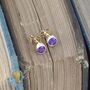 Solid 9ct Recycled Gold 4mm Amethyst Solitaire Studs, thumbnail 4 of 7