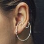 Sterling Silver Double Hoop Ear Cuff Stud Earrings, thumbnail 2 of 7