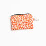 Silk Zipped Coin Purse/Pouch Ditsy Red, thumbnail 2 of 3