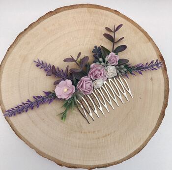 Sparkling Lavender Flower Hair Comb, 2 of 2