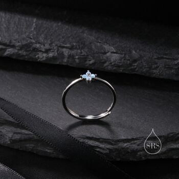 Blue Hydrangea Cz Flower Minimalist Ring, 2 of 10