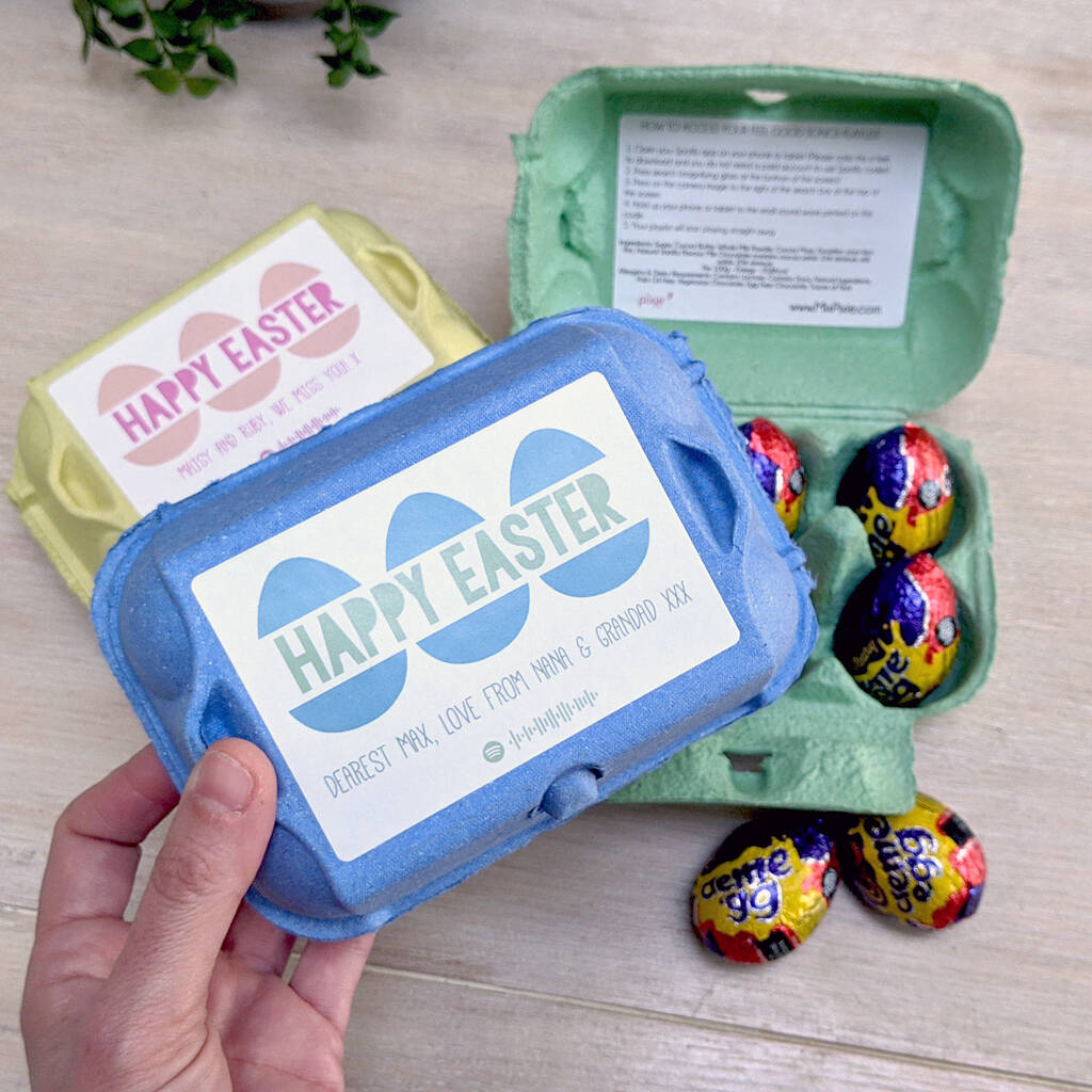Personalised Chocolate Easter Eggs Gift Set With Music, 1 of 5